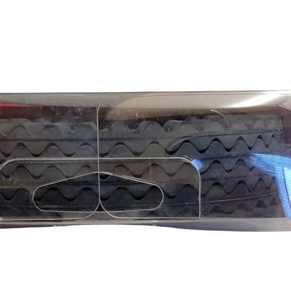 Chefmate Black Coasters Set of 4 Rubber Textured‎ Ridged Edge Masculine Dining - Picture 4 of 4